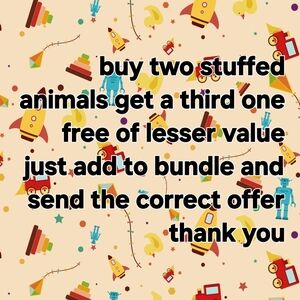 Stuffed Animals Buy 2 Get 1 Free